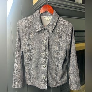 Briggs Petite snake skin blazer size small style: 1-702-b24